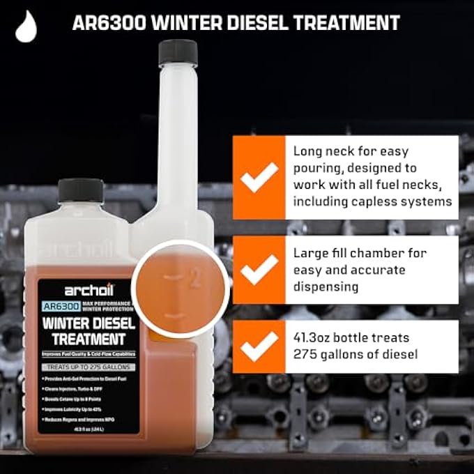Archoil AR6300 WINTER DIESEL TREATMENT - TREATS 275 GALLONS - ADDITIVE FOR ALL DIESEL VEHICLES INCLUDES ANTI-GEL PROTECTION - Image 3